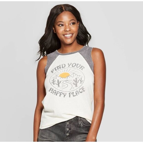 ✨Grayson Threads FIND YOUR HAPPY PLACE Sz Large Tank Top✨ - Picture 1 of 7